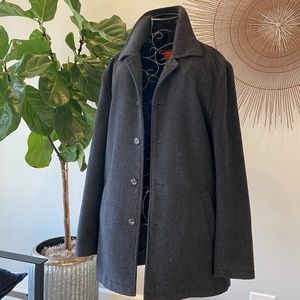 Oversized Men's Grey Cashmere blend wool coat